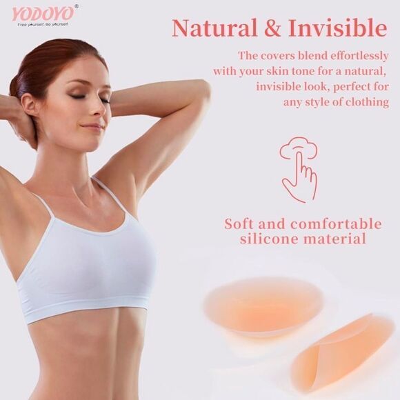 NIB New YODOYO Nipple Covers Sticky Adhesive Silicone Nipple Pasties Reusable - Picture 4 of 12